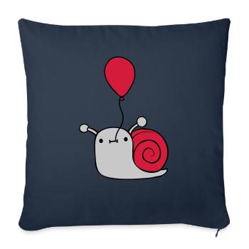 Cute balloon snail - Sofa pillowcase 17,3'' x 17,3'' (45 x 45 cm) - navy - Front