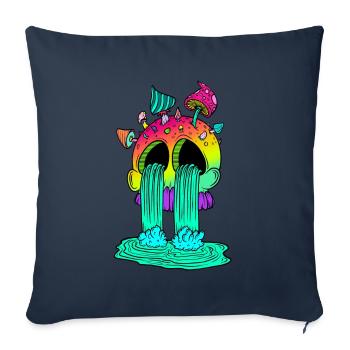 Skull & Mushrooms - Sofa pillowcase 17,3'' x 17,3'' (45 x 45 cm) - navy - Front