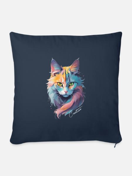 Cat Creative - Sofakissenbezug 45 x 45 cm - Navy