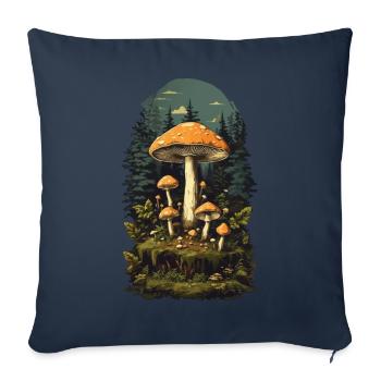 Goa Party Mushroom Magic Nature & Mysticism - Sofa pillowcase 17,3'' x 17,3'' (45 x 45 cm) - navy - Front