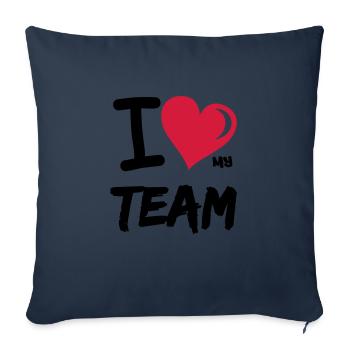 i love my team - Sofa pillowcase 17,3'' x 17,3'' (45 x 45 cm) - navy - Front