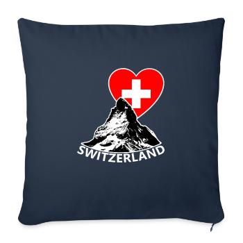 Matterhorn in Zermatt, Schweiz Wahrzeichen Herz - Sofakissenbezug 45 x 45 cm - Navy - Vorne