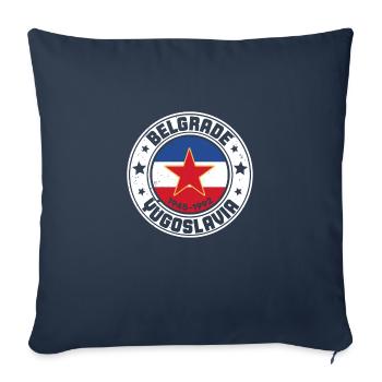 Jugoslavija Yugoslavia Jugo Tito SFRJ Jugoslawien - Sofa pillowcase 17,3'' x 17,3'' (45 x 45 cm) - navy - Front