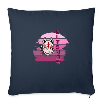 Japanese Tengu Hannya Kitsune Mask - Sofa pillowcase 17,3'' x 17,3'' (45 x 45 cm) - navy - Front