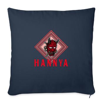 Japanese Tengu Hannya Kitsune Mask - Sofa pillowcase 17,3'' x 17,3'' (45 x 45 cm) - navy - Front