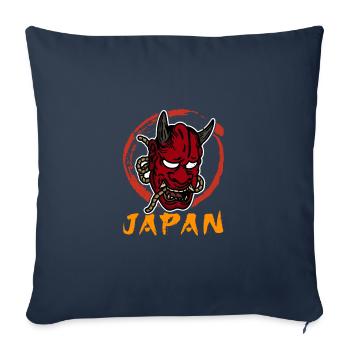 Japanese Tengu Hannya Kitsune Mask - Sofa pillowcase 17,3'' x 17,3'' (45 x 45 cm) - navy - Front