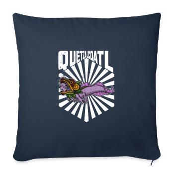 Quetzalcoatl Axolotl Mexique Divinité Aztèque - Housse de coussin décorative 45 x 45 cm - bleu marine - Devant