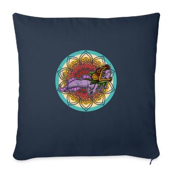 Quetzalcoatl Axolotl Mexique Divinité Aztèque - Housse de coussin décorative 45 x 45 cm - bleu marine - Devant