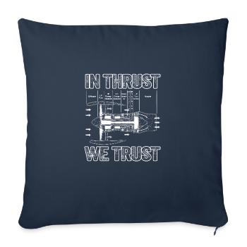 In Thrust We Trust - Vintage Design - Housse de coussin décorative 45 x 45 cm - bleu marine - Devant