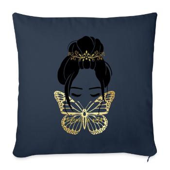 Le silence est de l’or - Housse de coussin décorative 45 x 45 cm - bleu marine - Devant