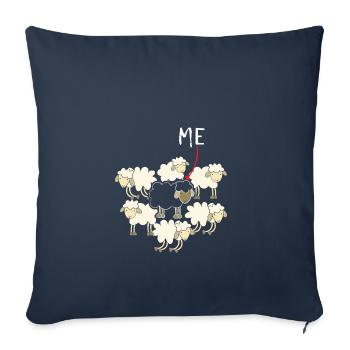 black sheep sheep gift animal family - Sofa pillowcase 17,3'' x 17,3'' (45 x 45 cm) - navy - Front
