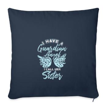 Sœur protectrice - Housse de coussin décorative 45 x 45 cm - bleu marine - Devant