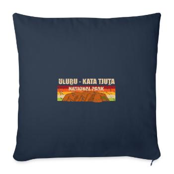 Parc national d’Uluru Kata Tjuta - Housse de coussin décorative 45 x 45 cm - bleu marine - Devant