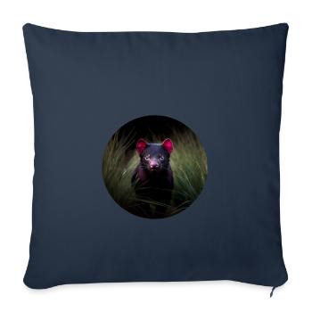 Diable de Tasmanie qui se cache - Housse de coussin décorative 45 x 45 cm - bleu marine - Devant