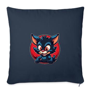 Super mignon tasmanian Devil style rétro - Housse de coussin décorative 45 x 45 cm - bleu marine - Devant