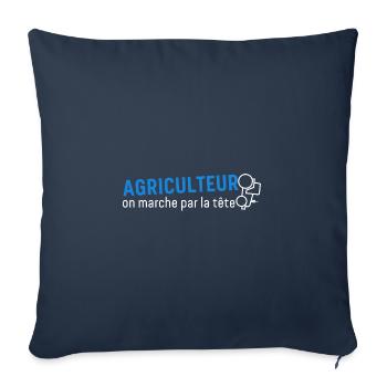Agriculteur Fermier - Housse de coussin décorative 45 x 45 cm - bleu marine - Devant
