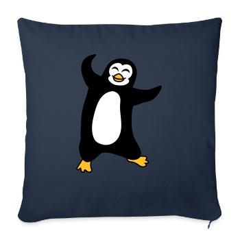 pinguin tanzen gluecklich froehlich vogel springen - Sofakissenbezug 45 x 45 cm - Navy - Vorne