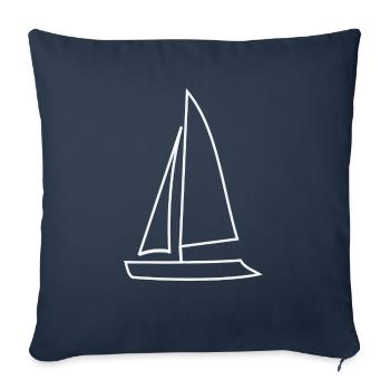 Voilier - Housse de coussin décorative 45 x 45 cm - bleu marine - Devant