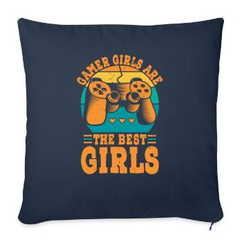 gamer girls are the best girls - Sofakissenbezug 45 x 45 cm - Navy - Vorne