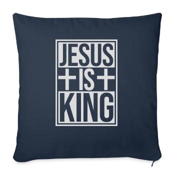 jesus is king quote - Sofa pillowcase 17,3'' x 17,3'' (45 x 45 cm) - navy - Front