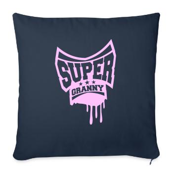 Super Granny Stamp Granny Graffiti Grandmother - Sofa pillowcase 17,3'' x 17,3'' (45 x 45 cm) - navy - Front