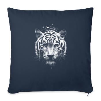 Symbole animal tigre Force de la nature sauvage - Housse de coussin décorative 45 x 45 cm - bleu marine - Devant