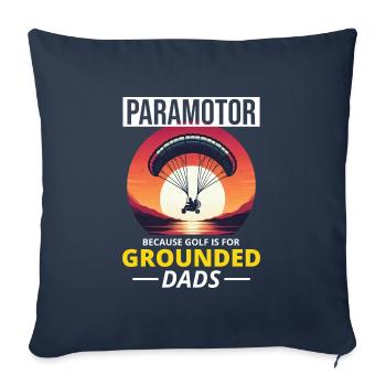 Paramotor Pilot Paramotoring Powered Paraglider - Sofa pillowcase 17,3'' x 17,3'' (45 x 45 cm) - navy - Front