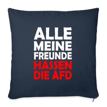Tous mes amis détestent l’AfD - Housse de coussin décorative 45 x 45 cm - bleu marine - Devant