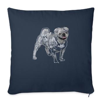 carlin - Housse de coussin décorative 45 x 45 cm - bleu marine - Devant