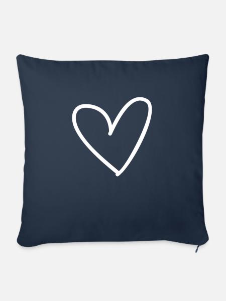 herz Love Liebe - Sofakissenbezug 45 x 45 cm - Navy