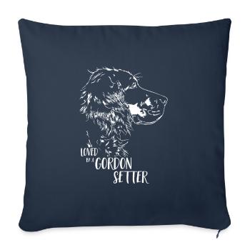 Loved by a Gordon Setter Dog Saying Hunting Dogs - Sofa pillowcase 17,3'' x 17,3'' (45 x 45 cm) - navy - Front