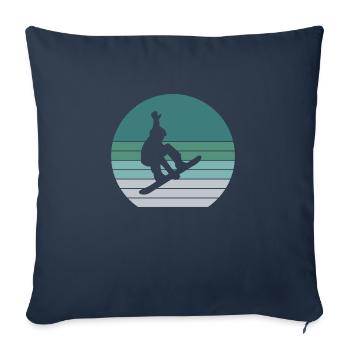 Snowboarder Sports d’hiver Neige - Housse de coussin décorative 45 x 45 cm - bleu marine - Devant