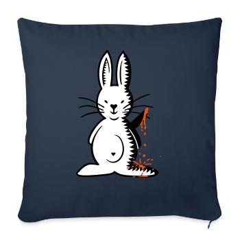 Killer Bunny / Ripper bunny (3c) - Sofa pillowcase 17,3'' x 17,3'' (45 x 45 cm) - navy - Front