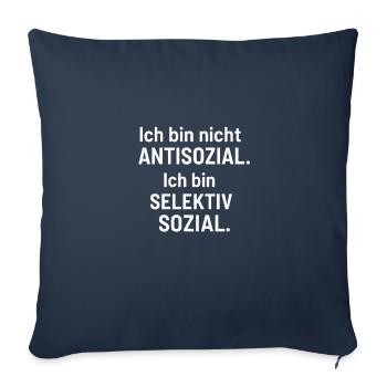 Je suis social de manière sélective - Housse de coussin décorative 45 x 45 cm - bleu marine - Devant