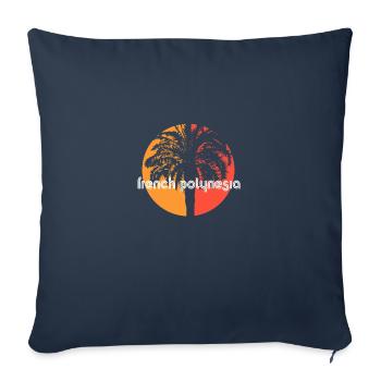 French Polynesia Artistic Vacation Souvenir Palm - Sofa pillowcase 17,3'' x 17,3'' (45 x 45 cm) - navy - Front