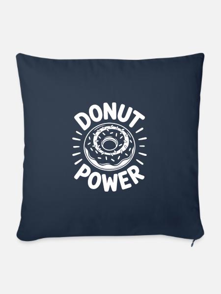 Donut Power lustiges Donutdesign - Sofakissenbezug 45 x 45 cm - Navy
