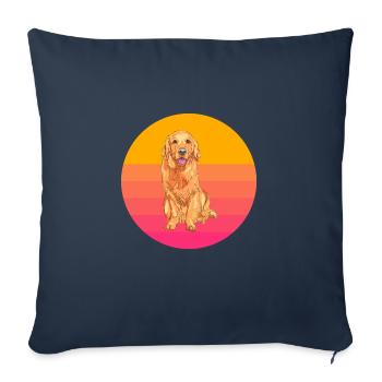 Golden Retriever Dogs 90s Vaporwave Goldie - Sofa pillowcase 17,3'' x 17,3'' (45 x 45 cm) - navy - Front