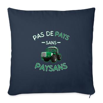 Pas De Pays Sans Paysans Vert - Housse de coussin décorative 45 x 45 cm - bleu marine - Devant