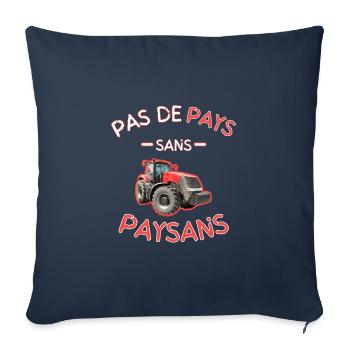 Pas De Pays Sans Paysans Rouge - Housse de coussin décorative 45 x 45 cm - bleu marine - Devant
