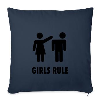 règle de filles - Housse de coussin décorative 45 x 45 cm - bleu marine - Devant