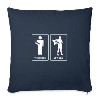 Ton père - Mon père - Super-héros Père Bébé - Housse de coussin décorative 45 x 45 cm - bleu marine - Devant