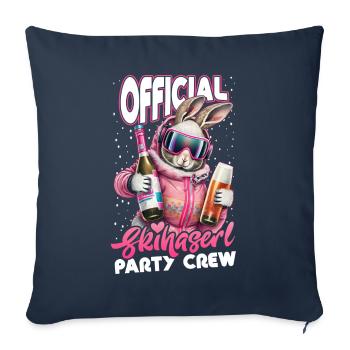 Skifahren Official Skihaserl Party Crew Apres Ski - Sofakissenbezug 45 x 45 cm - Navy - Vorne