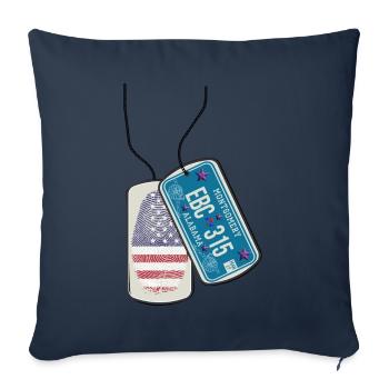 Dog tag ALABAMA fingerprint - Sofa pillowcase 17,3'' x 17,3'' (45 x 45 cm) - navy - Front