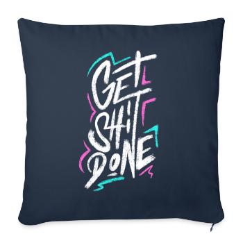Faites de la merde - Housse de coussin décorative 45 x 45 cm - bleu marine - Devant