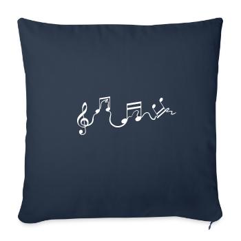 Notes de musique Chanteur ou interprète Cadeau - Housse de coussin décorative 45 x 45 cm - bleu marine - Devant