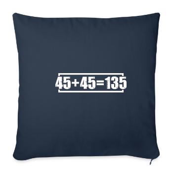 45 + 45 = 135 7 - Housse de coussin décorative 45 x 45 cm - bleu marine - Devant