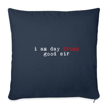 Je suis ivre de jour, bon Monsieur 4 - Housse de coussin décorative 45 x 45 cm - bleu marine - Devant