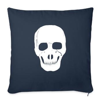 Crâne, Satan, squelette, tête, - Housse de coussin décorative 45 x 45 cm - bleu marine - Devant