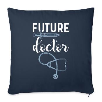 Docteur Docteur Études médicales Étudiant en médecine Docteur - Housse de coussin décorative 45 x 45 cm - bleu marine - Devant