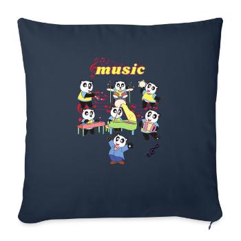 Music Pandas - Sofa pillowcase 17,3'' x 17,3'' (45 x 45 cm) - navy - Front